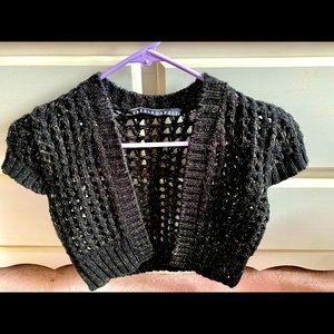 Crop sweater, black with gold